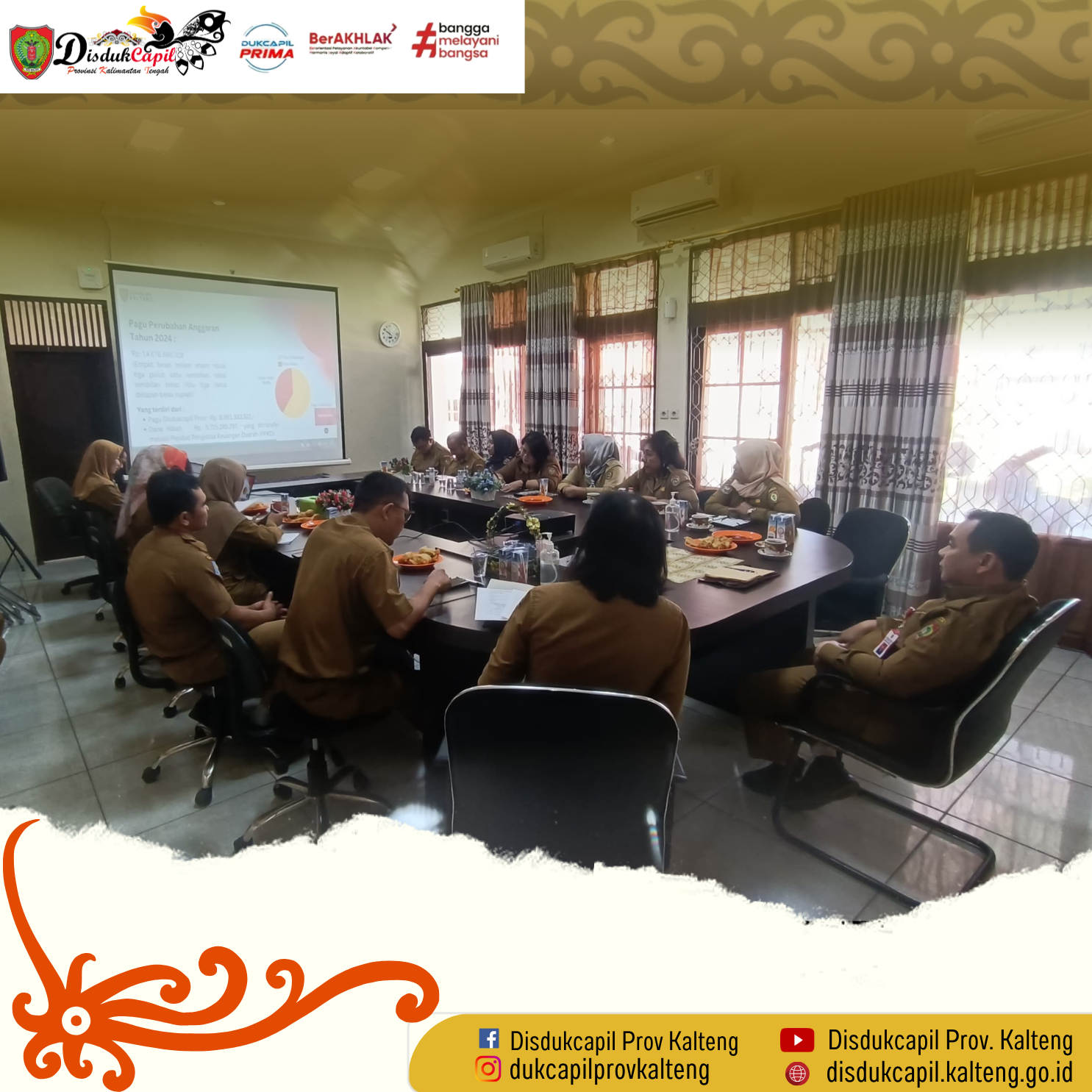 Rapat Internal Dinas Kependudukan dan Pencatatan Sipil Provinsi Kalimantan Tengah