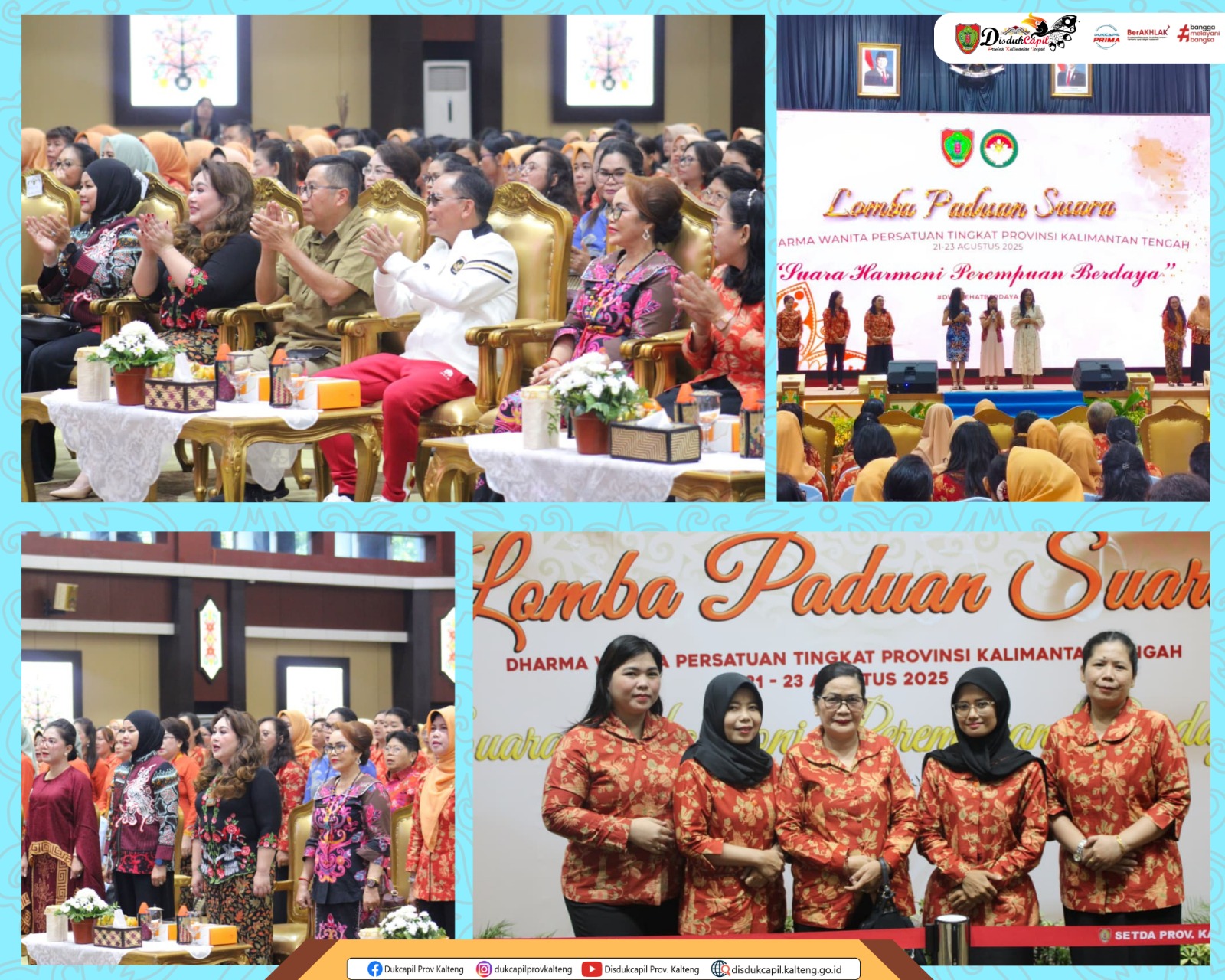 Ketua Dharma Wanita Persatuan (DWP) Kalteng Natalin Leonard S Ampung, menutup Lomba Paduan Suara DWP Kalteng