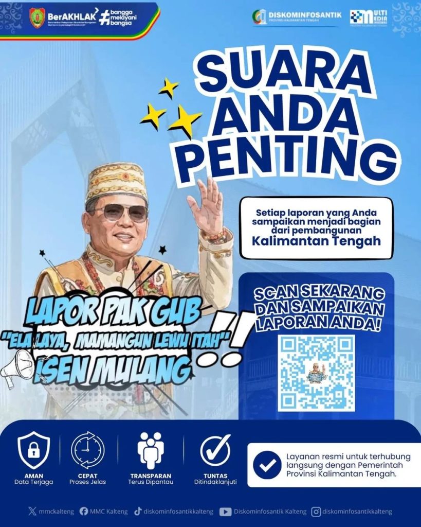 PEMROV KALTENG merilis kanal LAPOR GUBERNUR